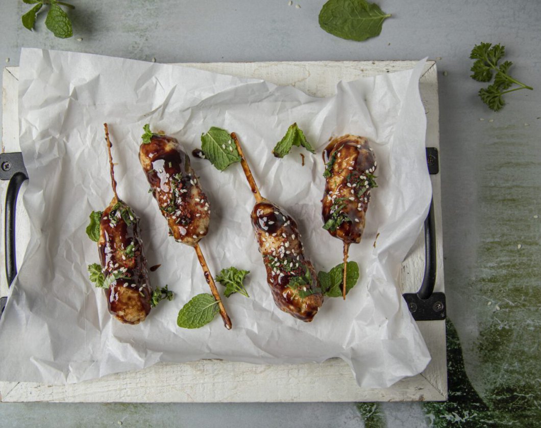 Gebratene Koteletts in Teriyaki-Sauce