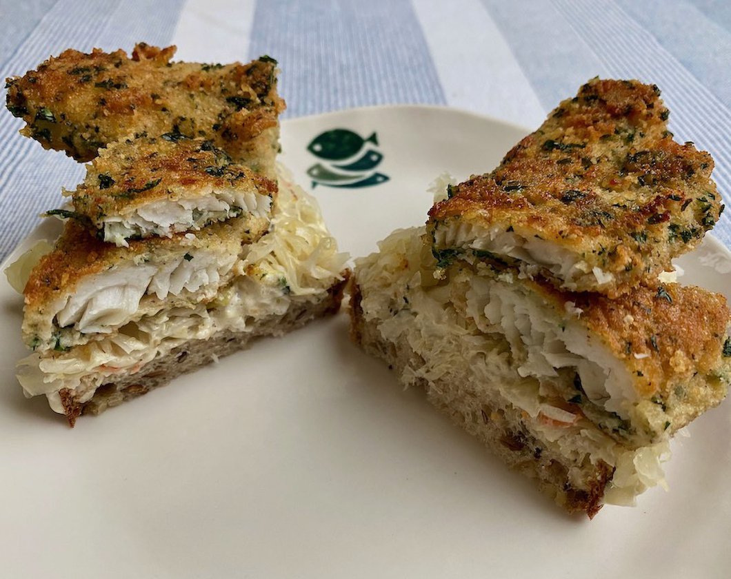 Scholle  in Käse paniert