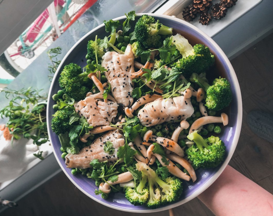 Dorsch mit grünem Salat