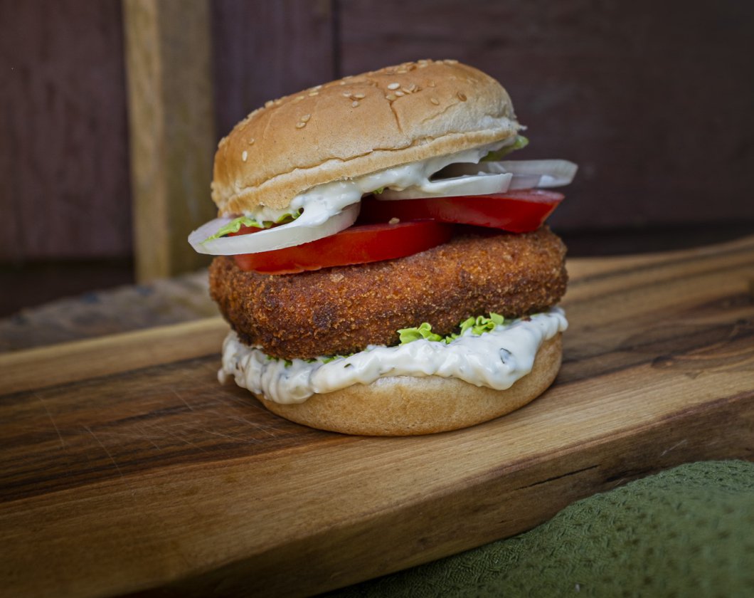 Butterbrot mit knusprigen Fisch