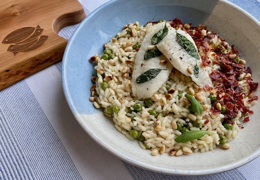 Creamy risotto flounder