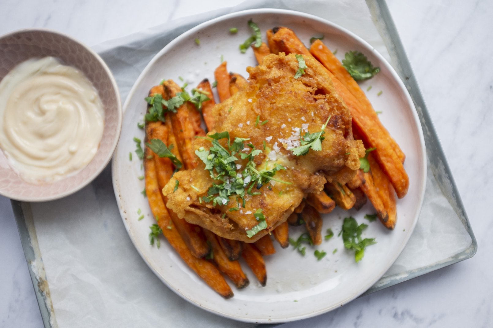 Fish and chips - dorsz w cieście piwnym